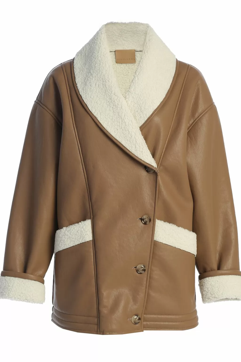 Coats*JLUXLABEL Tan Presley Faux Leather Coat