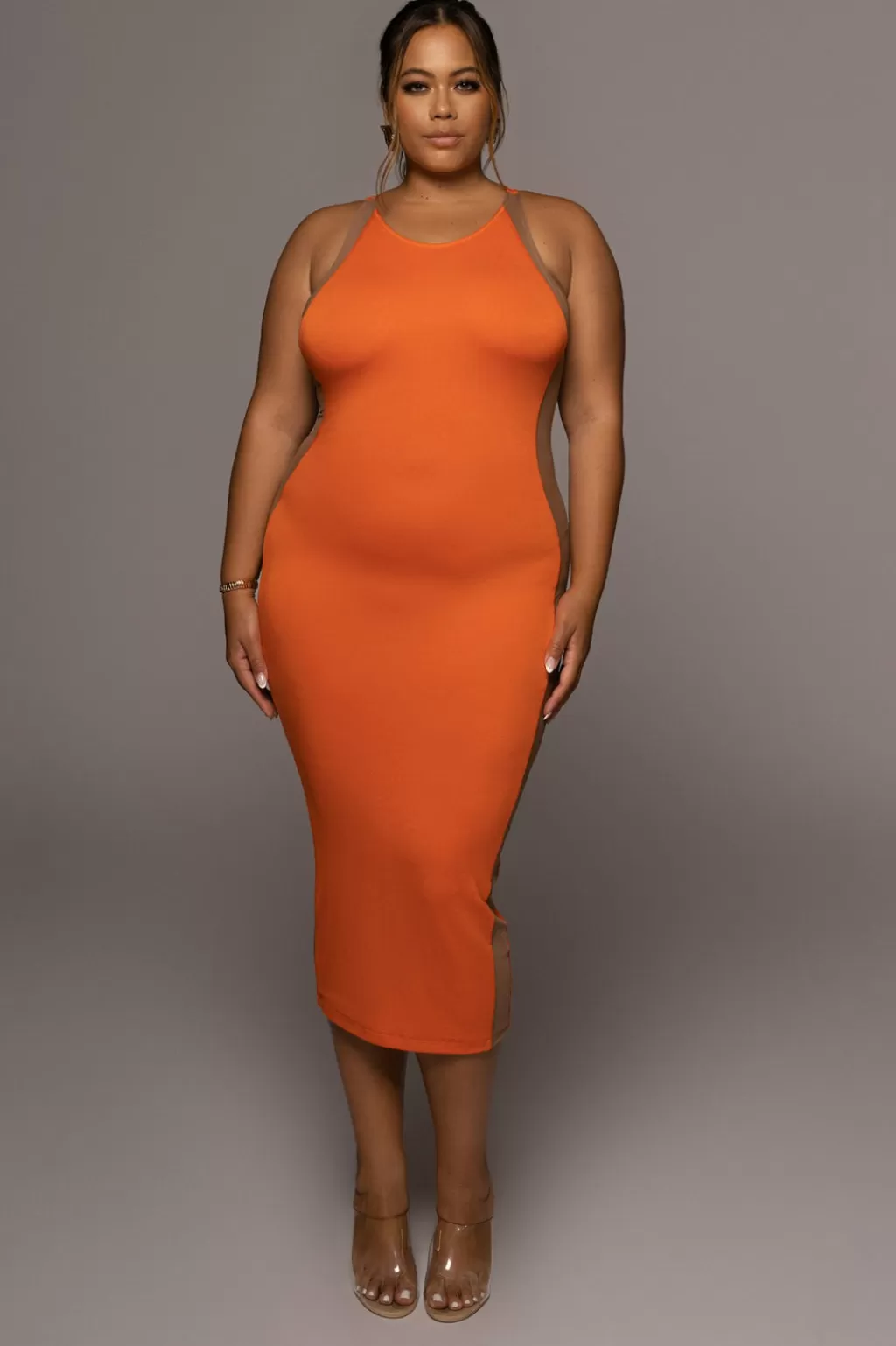 Curve Dresses*JLUXLABEL Tangerine The Hills Contrast Dress