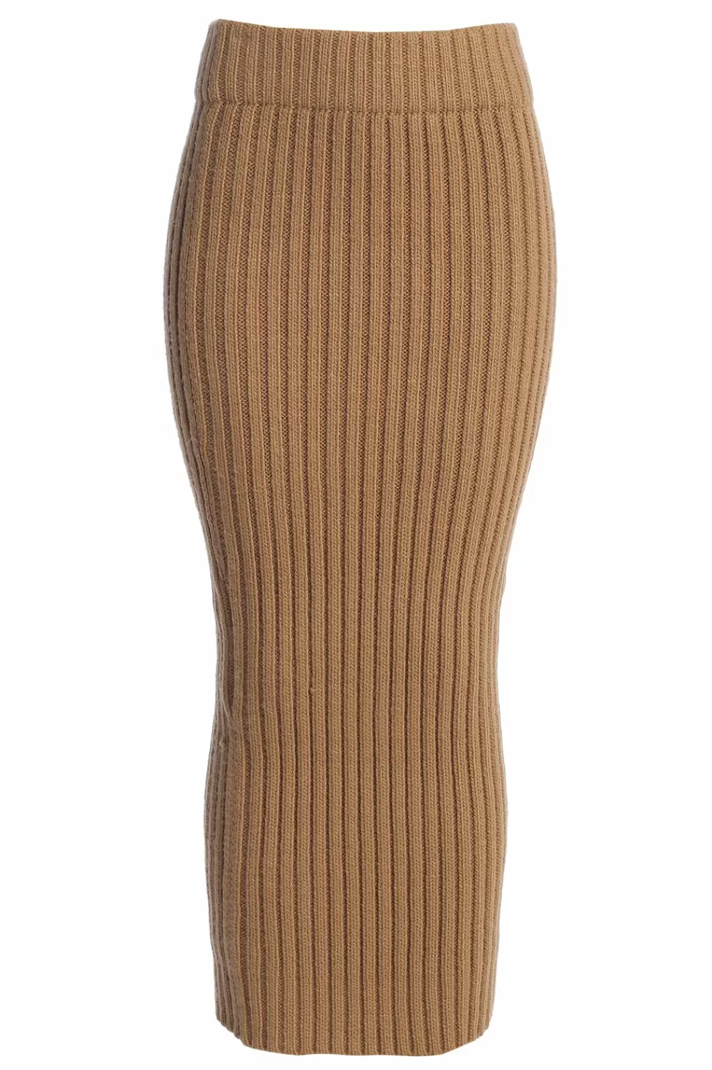 Curve Bottoms*JLUXLABEL Taupe Take Me Home Ribbed Skirt