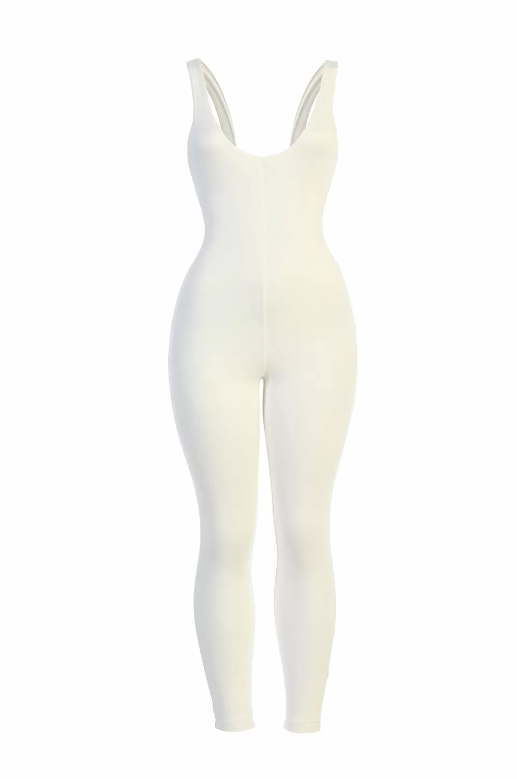 Curve Jumpsuits*JLUXLABEL White Alo Double Layer Jumpsuit