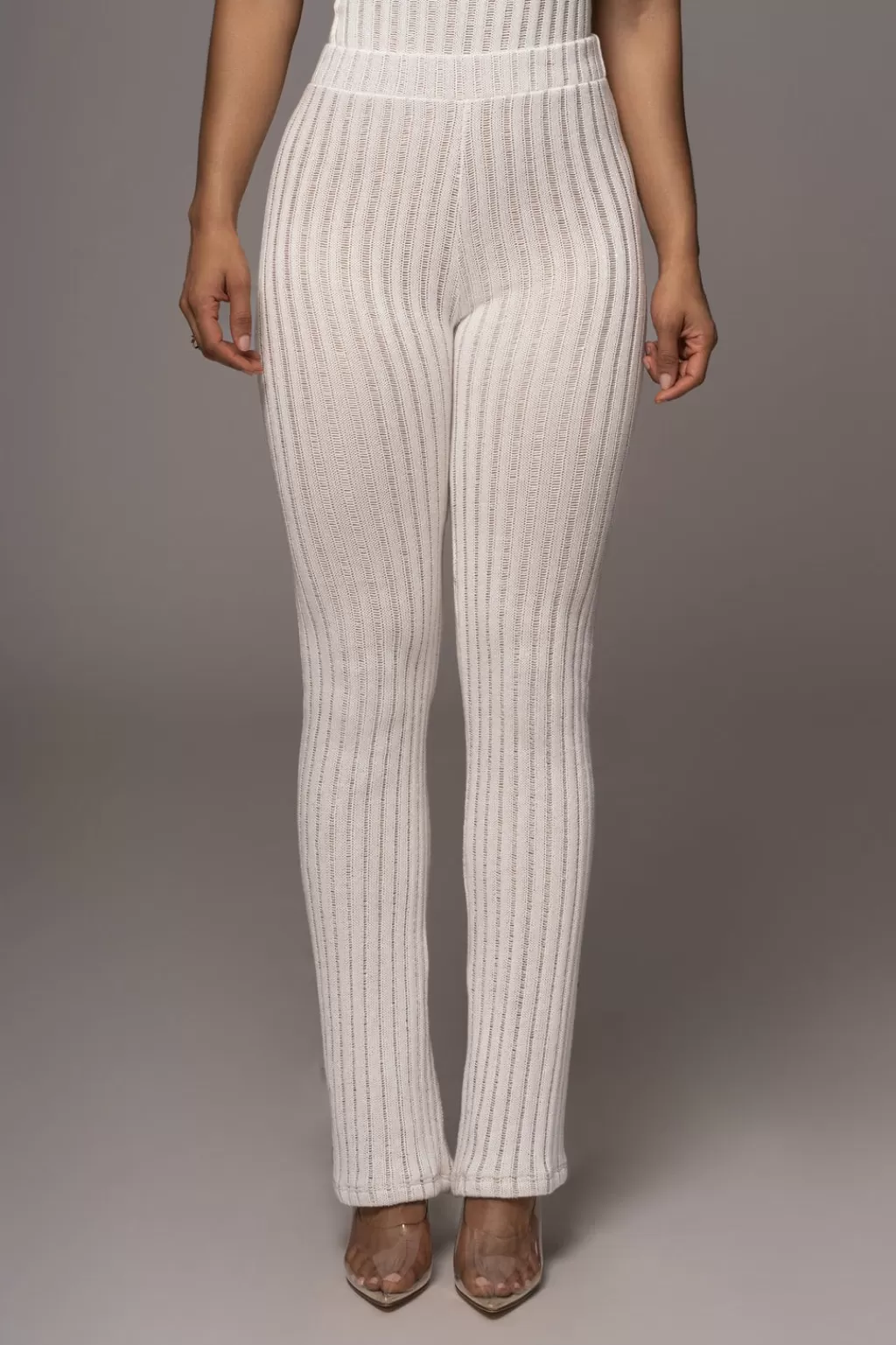 Knitwear*JLUXLABEL White Better Together Ribbed Pants