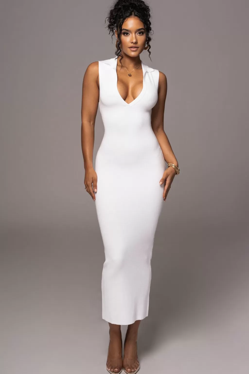 Curve Dresses*JLUXLABEL White Never Better Midi Dress