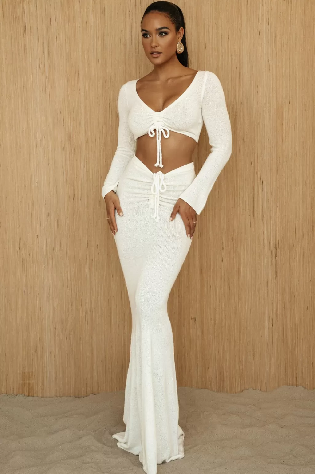 Sets*JLUXLABEL White Resort Two-Piece Skirt Set