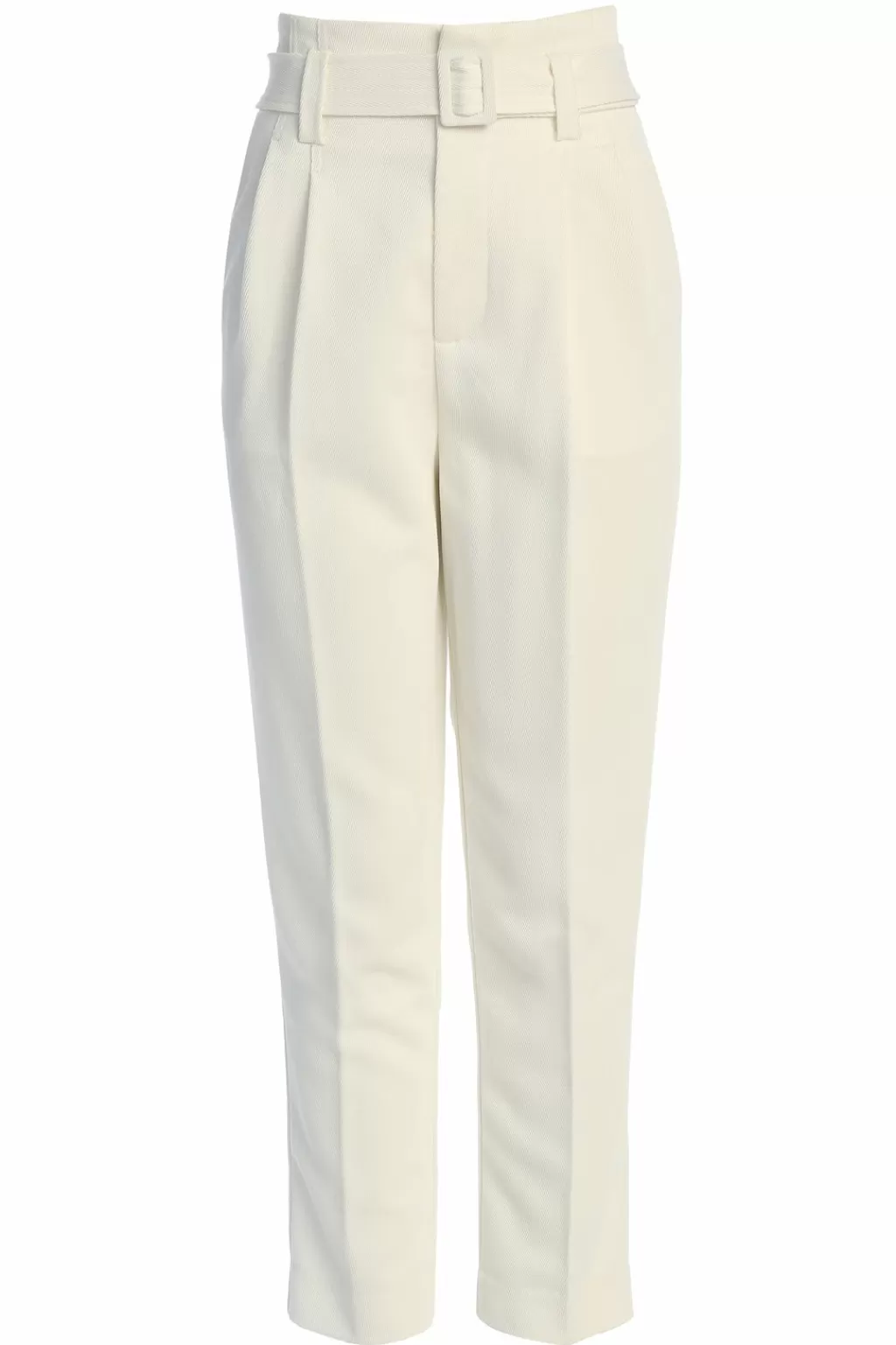 Office Wear*JLUXLABEL White Revival Belted High Waist Pants