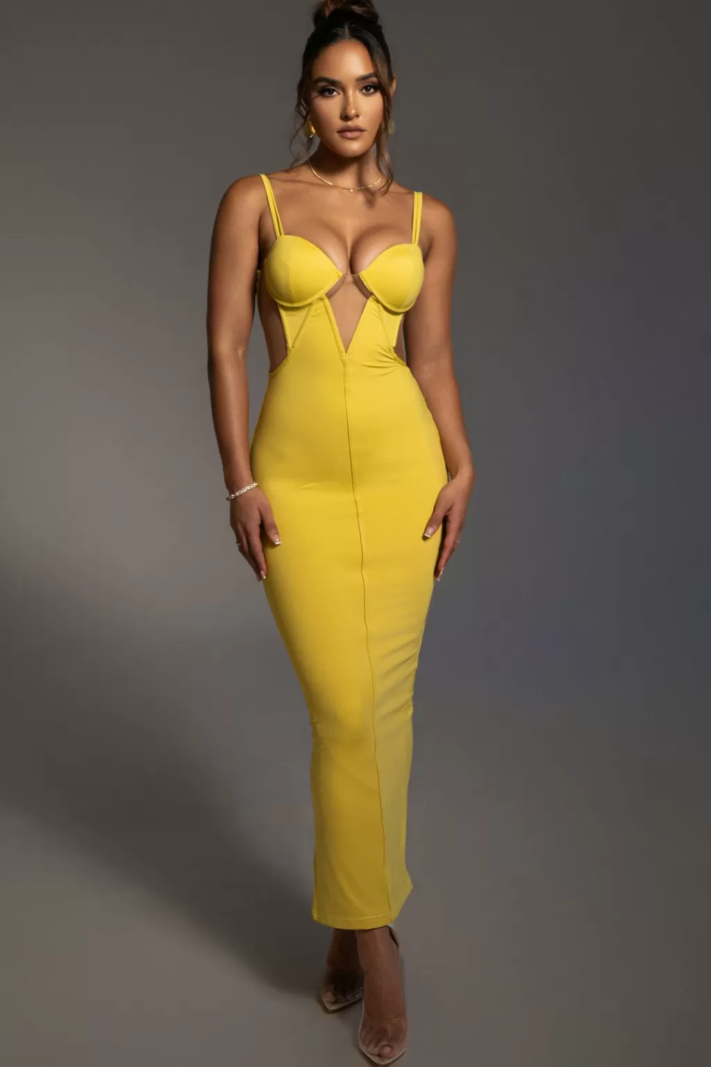 Dresses*JLUXLABEL Yellow Enchantment Bustier Maxi Dress