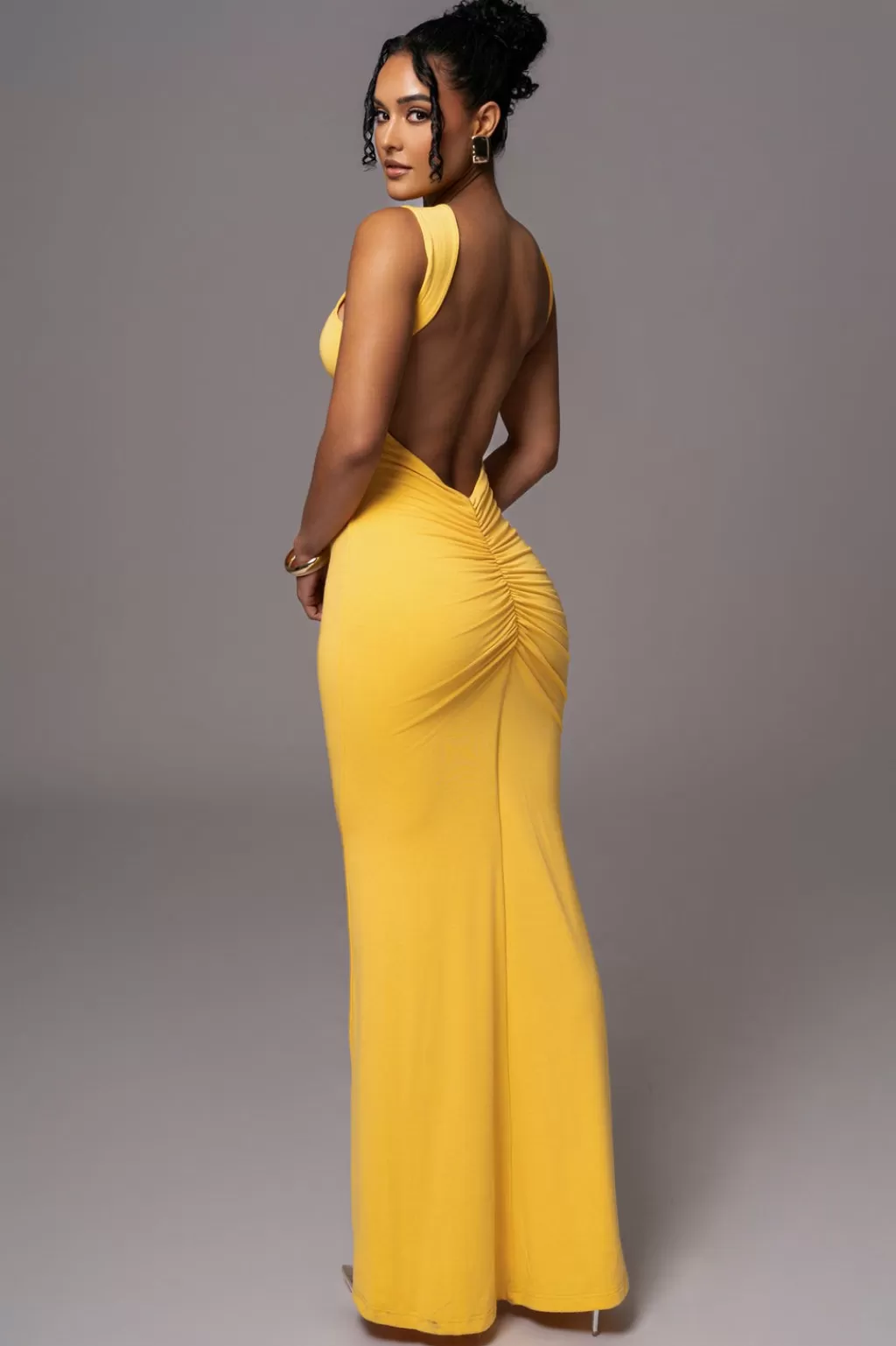 Curve Dresses*JLUXLABEL Yellow Jluxbasix Front And Center Maxi Dress